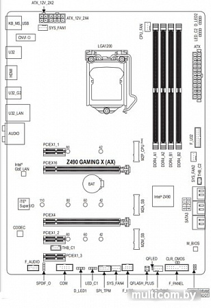 Материнская плата Gigabyte Z490 Gaming X AX (rev. 1.0)