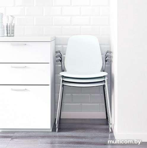 Стул Ikea Лейф-Арне (белый/дитмар хромированный) 192.271.69