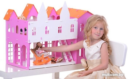 Кукольный домик Krasatoys Замок Джульетты с мебелью 000261 (белый/розовый)