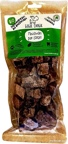 Лакомство для собак Бобик Снобик Легкое говяжье сушеное. Кубики 010608 100 г