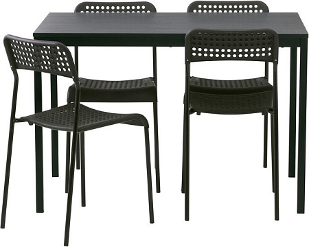 Комплект столовой мебели Ikea Тэрендо/Адде (черный) [790.106.90]