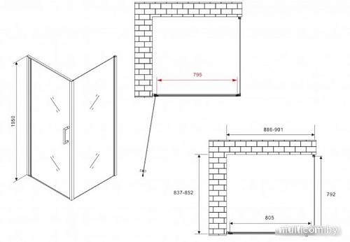 Душевой уголок Abber AG04090M-S85M