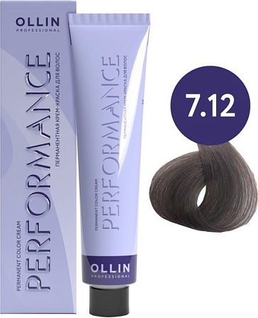Крем-краска Ollin Professional Performance Permanent Color Cream 7/12 русый пепельно-фиолетовый