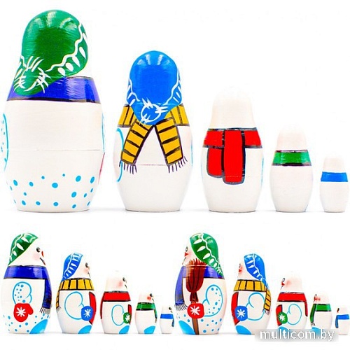 Развивающая игра Брестская Матрешка Снеговик (набор 5 шт)
