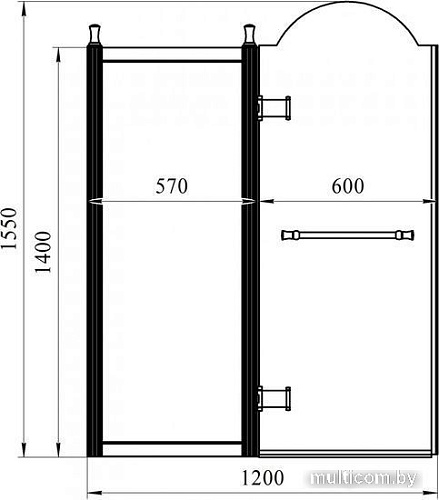Стеклянная шторка для ванны Radomir 1-08-0-0-0-105