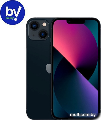 Смартфон Apple iPhone 13 128GB Восстановленный by Breezy, грейд B (полуночный)