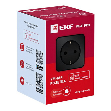 Умная розетка EKF Сonnect PRO Wi-Fi (черный)