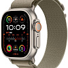 Умные часы Apple Watch Ultra 2 LTE 49 мм (титановый корпус, титановый/оливковый, текстильный ремешок размера M)