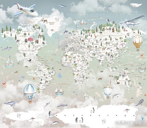 Фотообои Citydecor Детская Карта мира 351 300x260