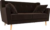 Диван Mebelico Брайтон 2 (микровельвет, коричневый)