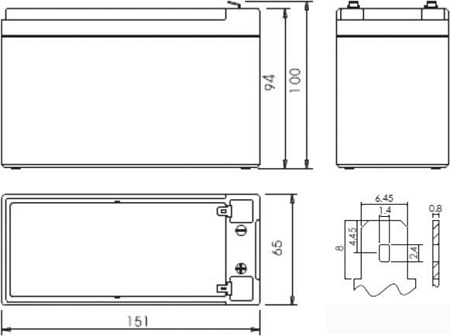 Аккумулятор для ИБП Powerman CA1290/UPS (12В/9 А&middot;ч)
