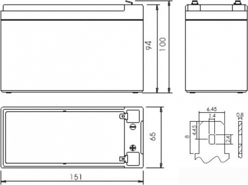 Аккумулятор для ИБП Powerman CA1290/UPS (12В/9 А&middot;ч)