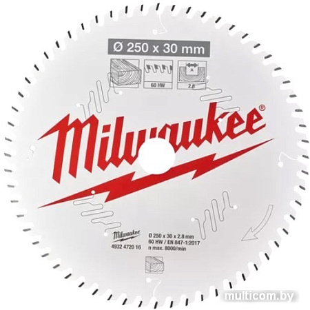 Пильный диск Milwaukee 4932472016
