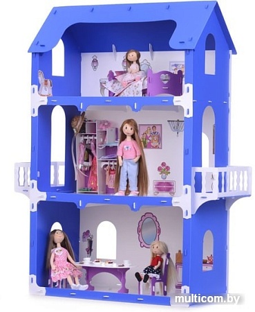 Кукольный домик Krasatoys Екатерина с мебелью 000262 (белый/синий)