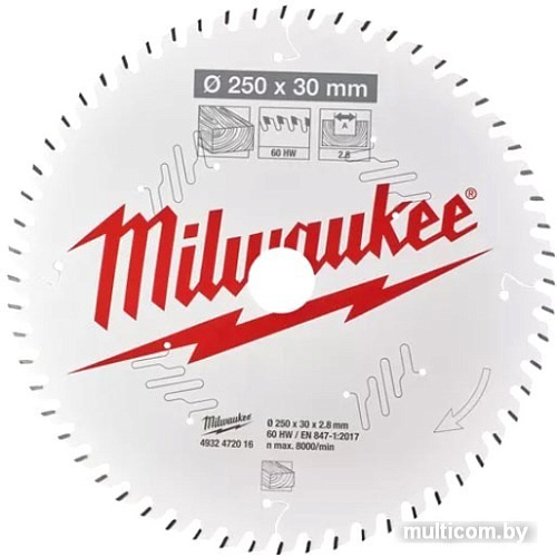 Пильный диск Milwaukee 4932472016
