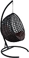 Подвесное кресло M-Group Круг Люкс 11060405 (черный ротанг/коричневая подушка)