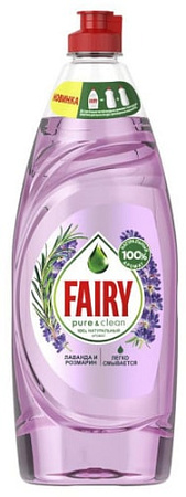 Средство для мытья посуды Fairy Pure & Clean Лаванда и Розмарин 650 мл