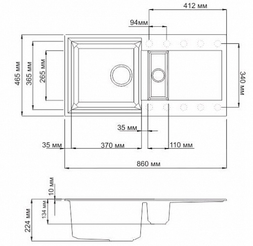 Кухонная мойка Omoikiri Sakaime 86-2-BL (4993117)