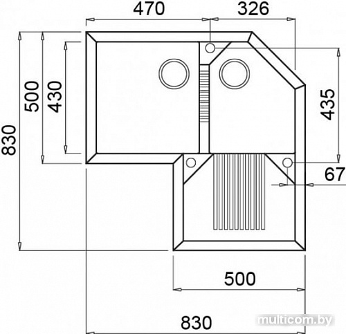 Кухонная мойка Elleci Tekno Corner Titanium M73