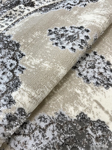 Ковер для жилой комнаты Bossan Rome D074A-GRI-BEJ-OVAL (2x2.9)