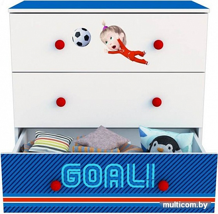 Детский комод Polini Kids Fun 3290 Маша и Медведь (синий)