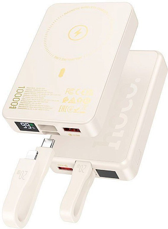 Внешний аккумулятор Hoco Q24 10000mAh (молочный)
