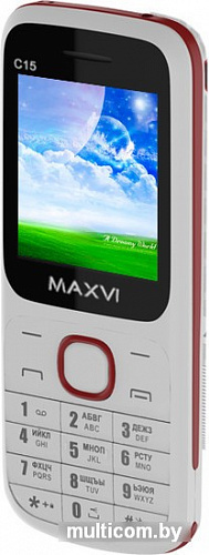 Мобильный телефон Maxvi C15 (белый/красный)