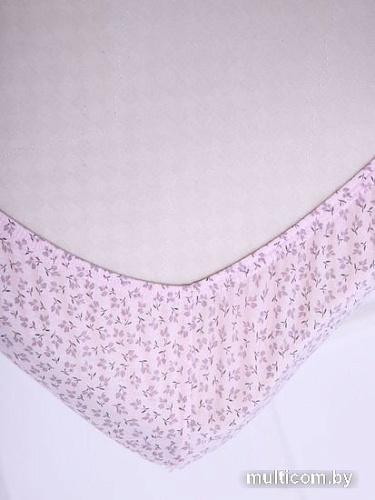 Постельное белье Luxsonia Трикотаж на резинке 200x200 2418 (цветочный розовый)