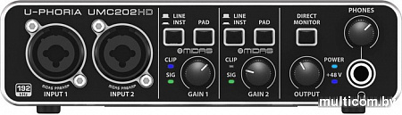 Аудиоинтерфейс BEHRINGER U-Phoria UMC202HD