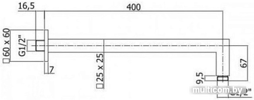 Держатель верхнего душа Paffoni Quadro ZSOF063CR