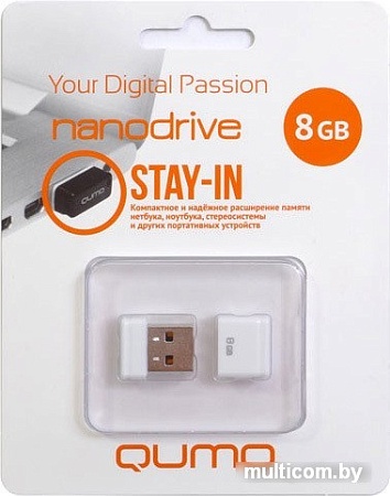 USB Flash QUMO NanoDrive 8Gb White