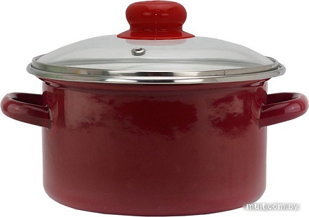 Кастрюля Эмаль 06-1610С (бордовый)