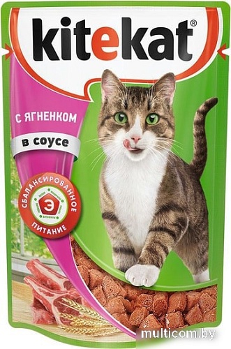 Корм для кошек Kitekat с ягненком в соусе 0.085 кг