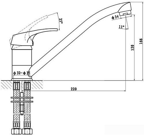 Смеситель Gross Aqua Base 3210258С-G0110