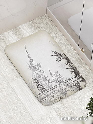 Коврик для ванной JoyArty Цветущее дерево с пальмами bath_10013