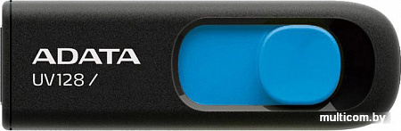 USB Flash A-Data DashDrive UV128 Black/Blue 128GB (AUV128-128G-RBE)