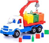 Игрушечный транспорт Полесье Сталкер автомобиль-контейнеровоз 90379 (белый/синий/красный)