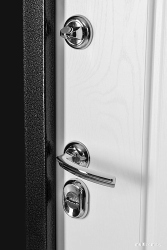 Металлическая дверь Guard Термо MG109 86x205 левая (черное серебро/белый ясень)