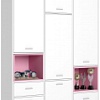 Шкаф распашной Polini Kids Mirum 2335 трехсекционный (белый/розовый)