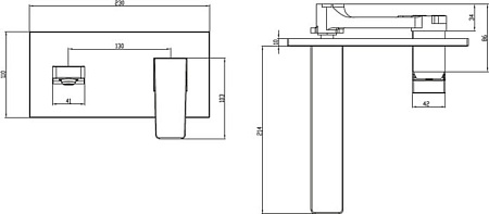 Смеситель Villeroy & Boch Architectura Square TVW125003000