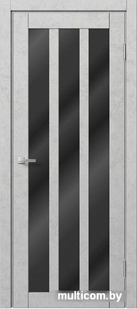 Межкомнатная дверь MDF-Techno Dominika Loft 403 50x200 (бетон белый/лакобель черный)