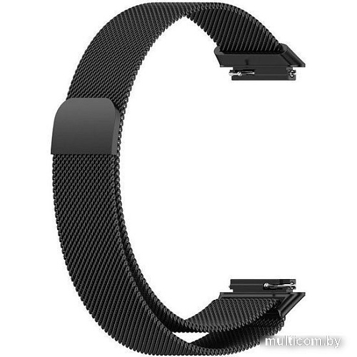 Браслет Rumi Milanese loop металлический для Huawei Band 7 (черный)