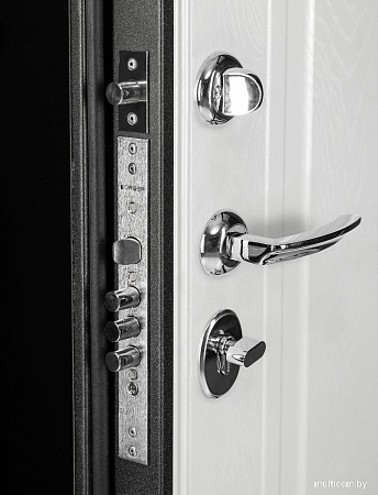 Металлическая дверь Guard MG60 МДФ/МДФ 87х205 левая (серый/белый ясень)