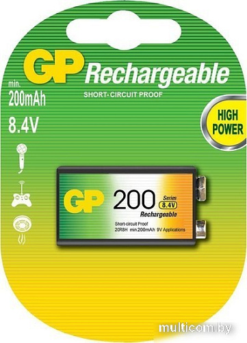 Аккумуляторы GP 9V 200mAh