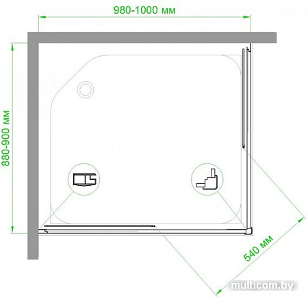 Душевой уголок Royal Bath RB9100HPD-T 100x90