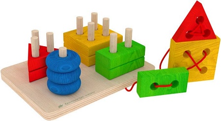 Пирамидка Краснокамская игрушка Пирамидка. Геометрик. Цвета и формы ПИР-23