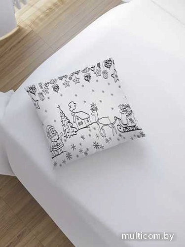 Чехол на подушку JoyArty Санта готов к работе sl_19404