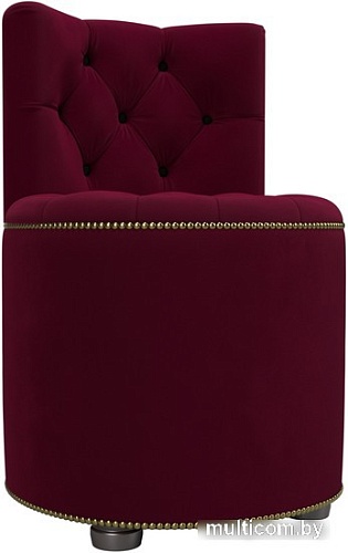 Пуфик Лига диванов Саваж (микровельвет, бордовый/черный)