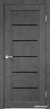 Межкомнатная дверь Velldoris Next 1 90x200 (муар темно-серый, лакобель черный)