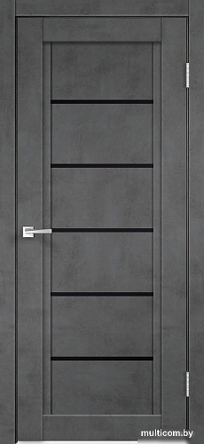 Межкомнатная дверь Velldoris Next 1 90x200 (муар темно-серый, лакобель черный)